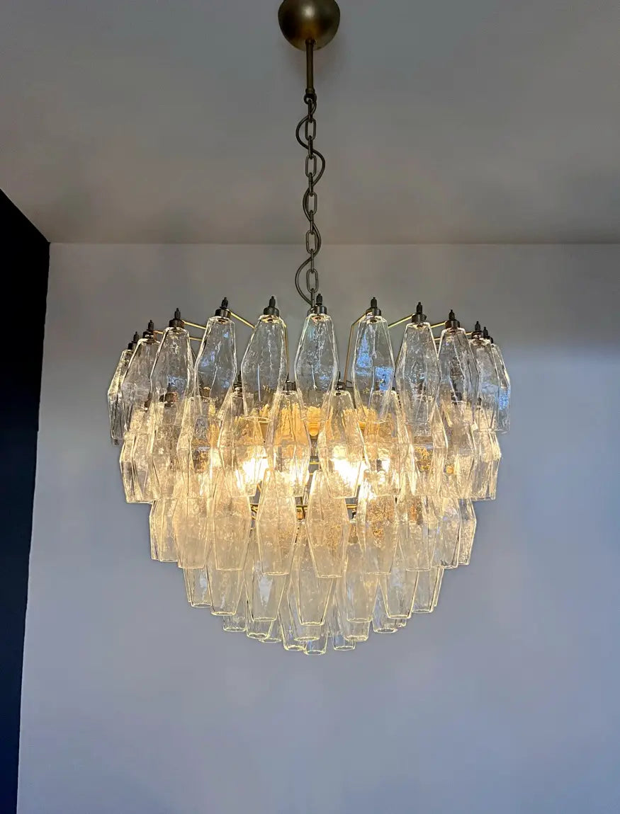 Murano Kroonluchter | 111 Duidelijke Poliedri Glas