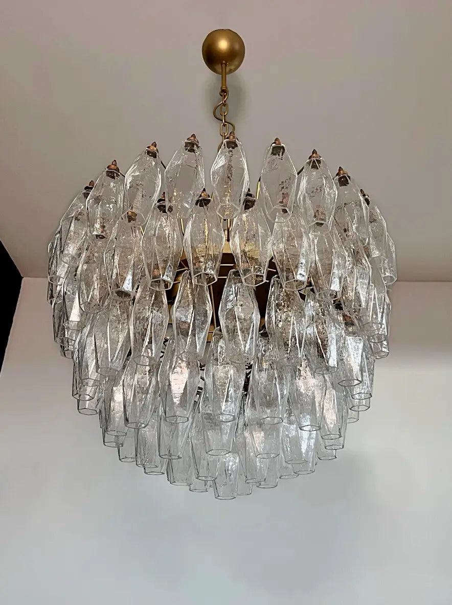 Murano Kroonluchter | 111 Duidelijke Poliedri Glas