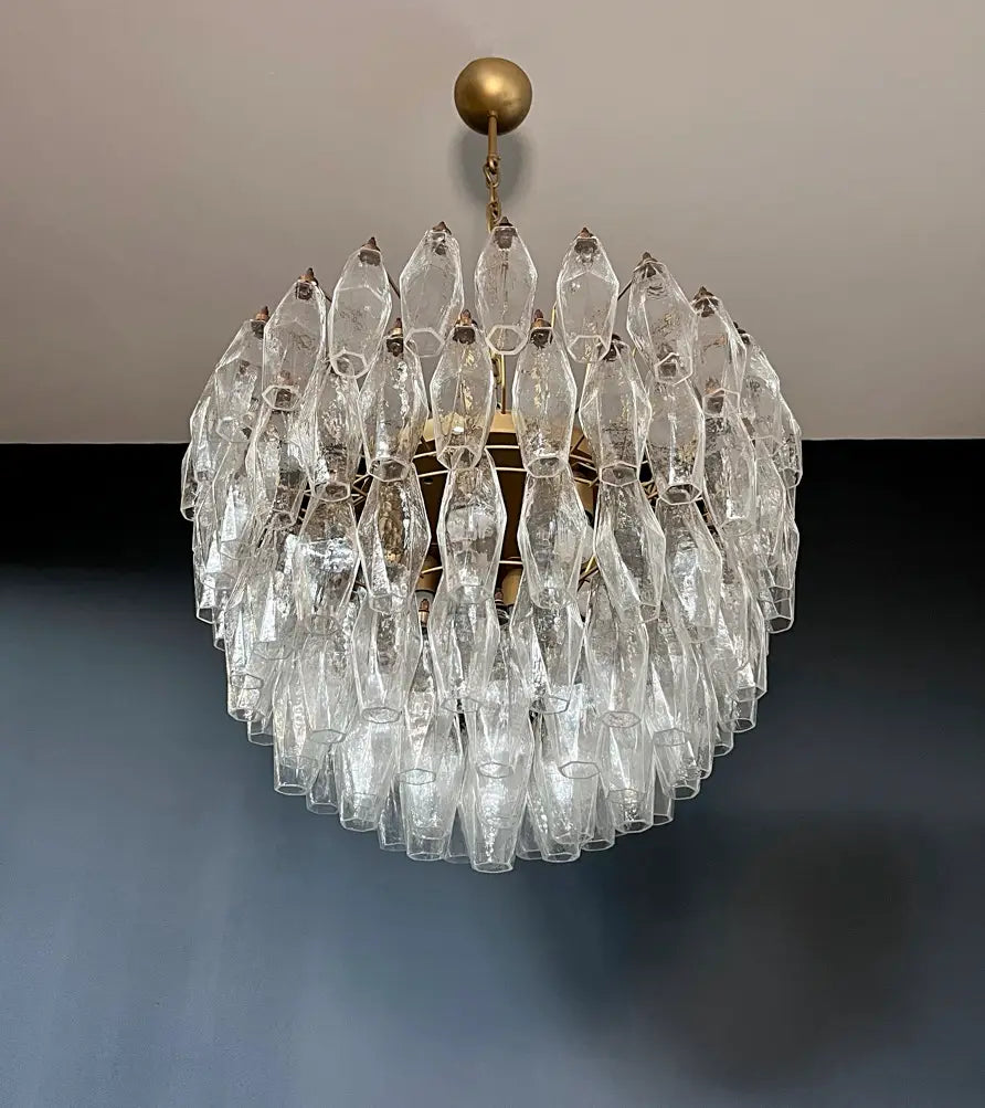 Murano Kroonluchter | 111 Duidelijke Poliedri Glas