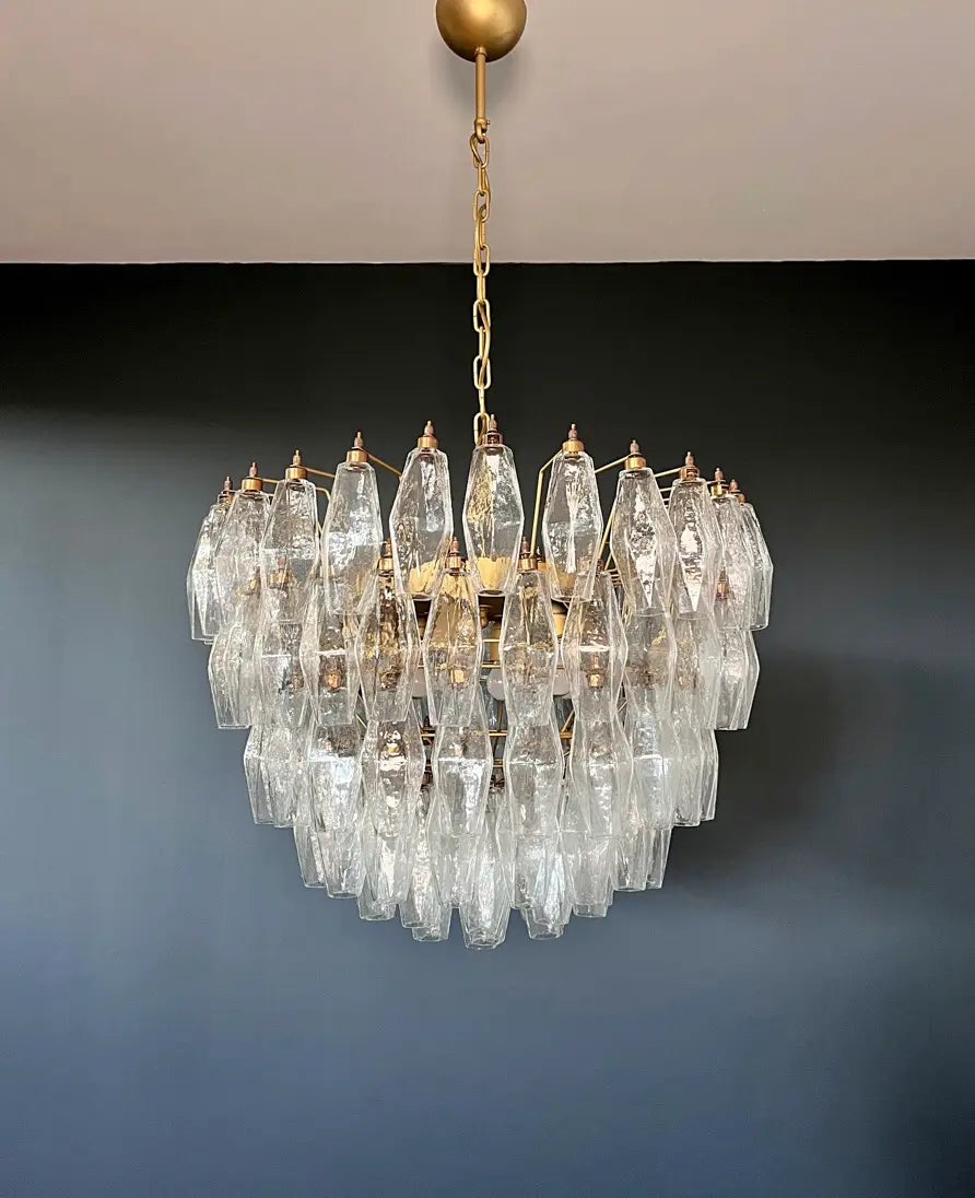 Murano Kroonluchter | 111 Duidelijke Poliedri Glas