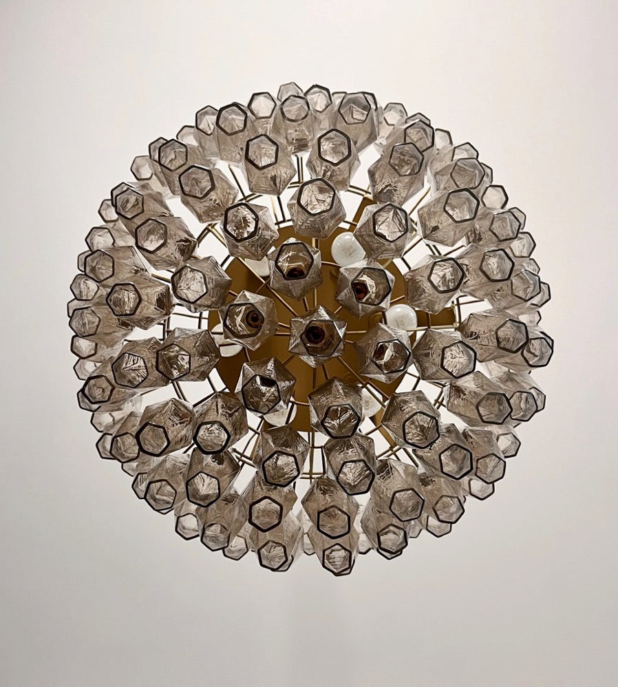 Lampadario Murano – 111 Vetri Poliedri Affumicati – dettaglio 8 – Murano Classics