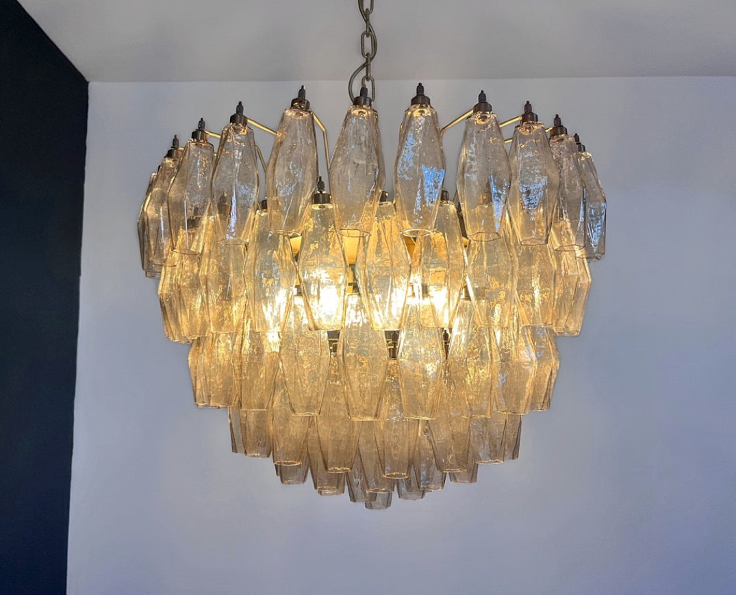 Lampadario Murano – 111 Vetri Poliedri Affumicati – dettaglio 4 – Murano Classics