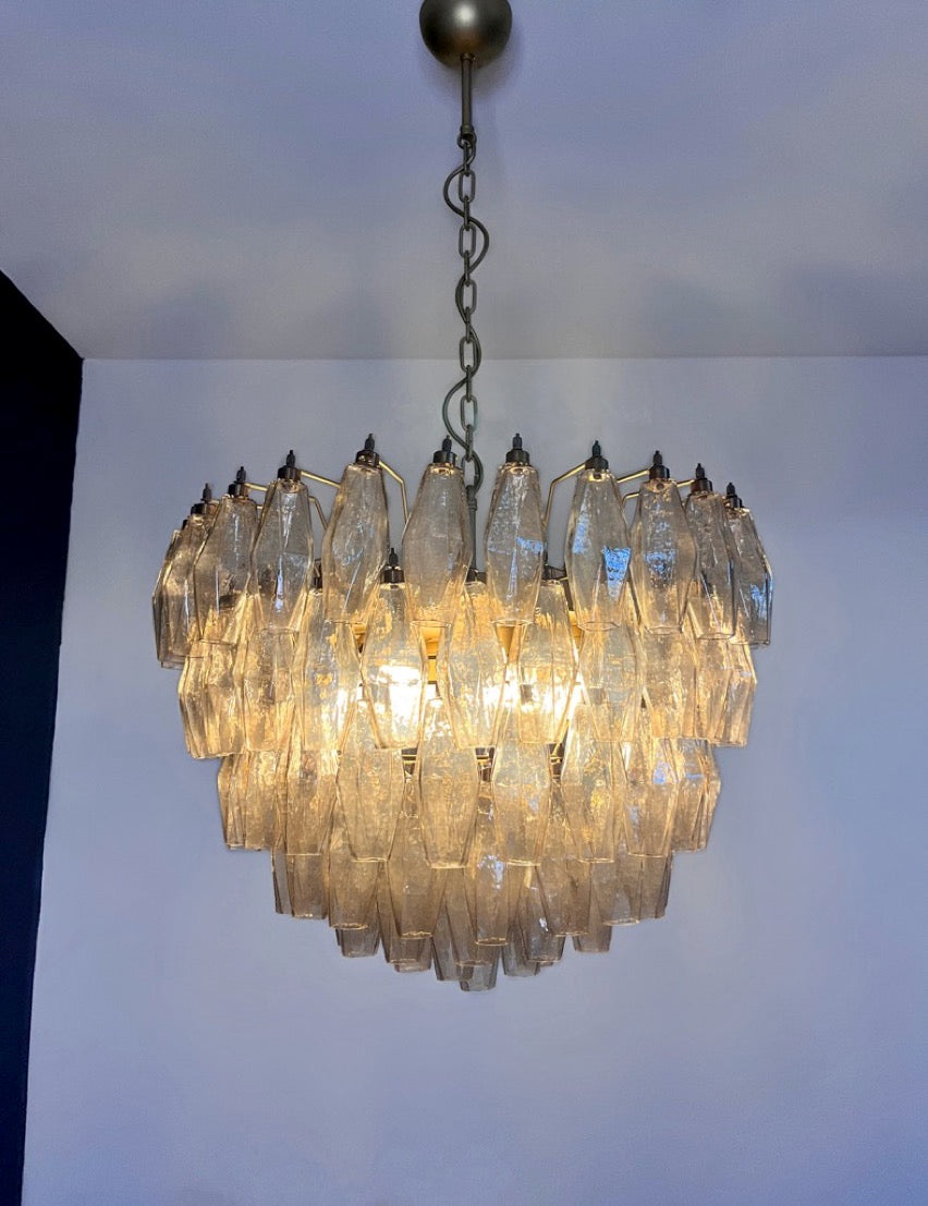 Lampadario Murano – 111 Vetri Poliedri Affumicati – dettaglio 3 – Murano Classics