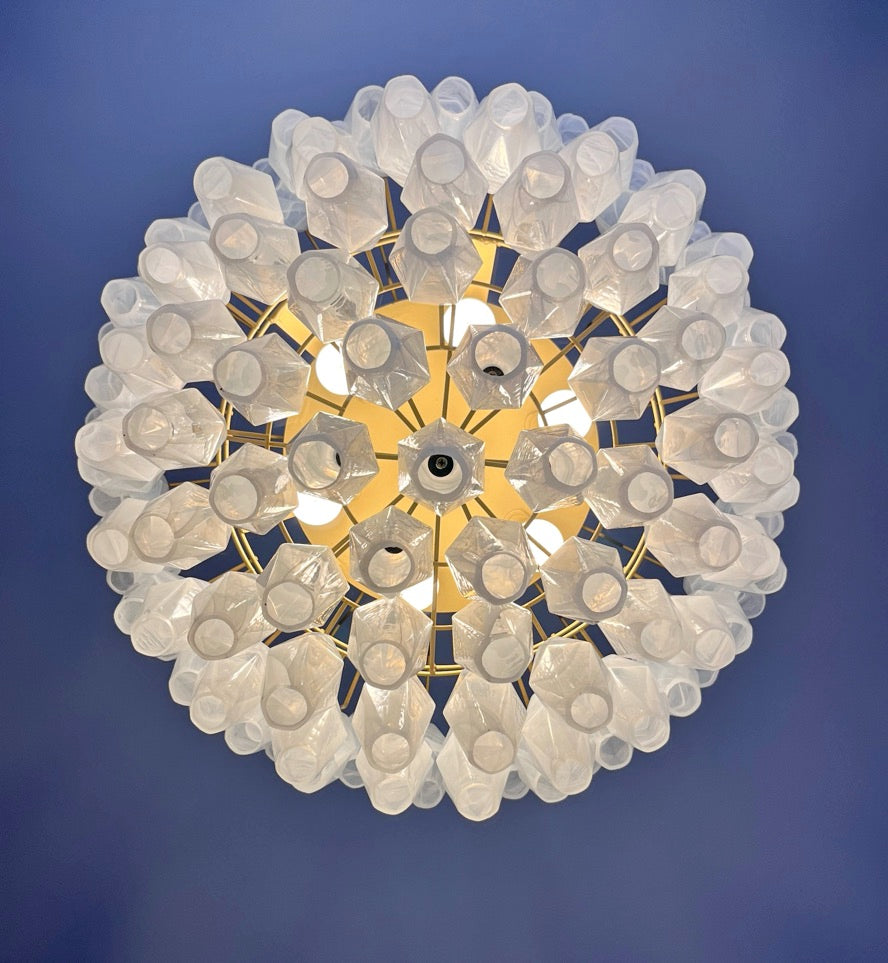 Murano Lysekrone – 111 Hvite Alabaster Poliedriglass – detalj 2 – Murano Classics