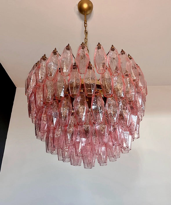 Lampadario Murano – 111 Vetro Poliedri Rosa – dettaglio 10 – Murano Classics
