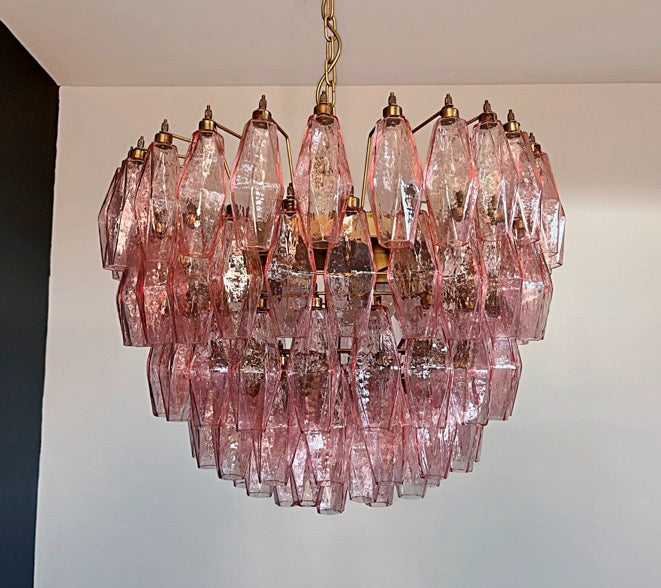 Lampadario Murano – 111 Vetro Poliedri Rosa – dettaglio 11 – Murano Classics