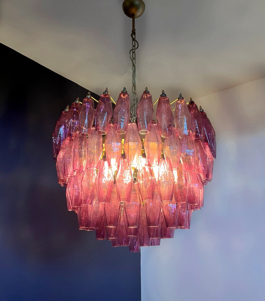 Lampadario Murano – 84 Vetri Poliedri Viola – dettaglio 6 – Murano Classics