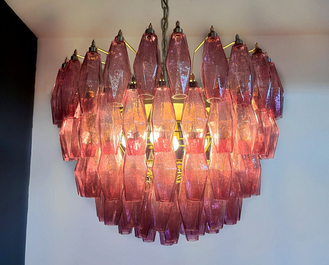 Lampadario Murano – 84 Vetri Poliedri Viola – dettaglio 2 – Murano Classics