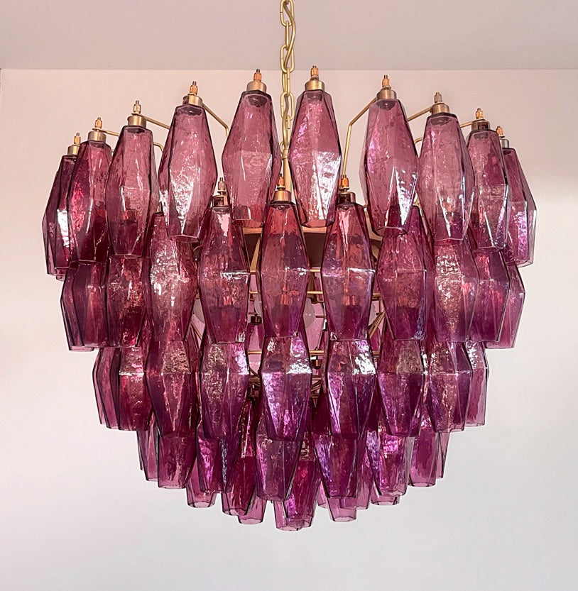 Lampadario Murano – 84 Vetri Poliedri Viola – dettaglio 11 – Murano Classics