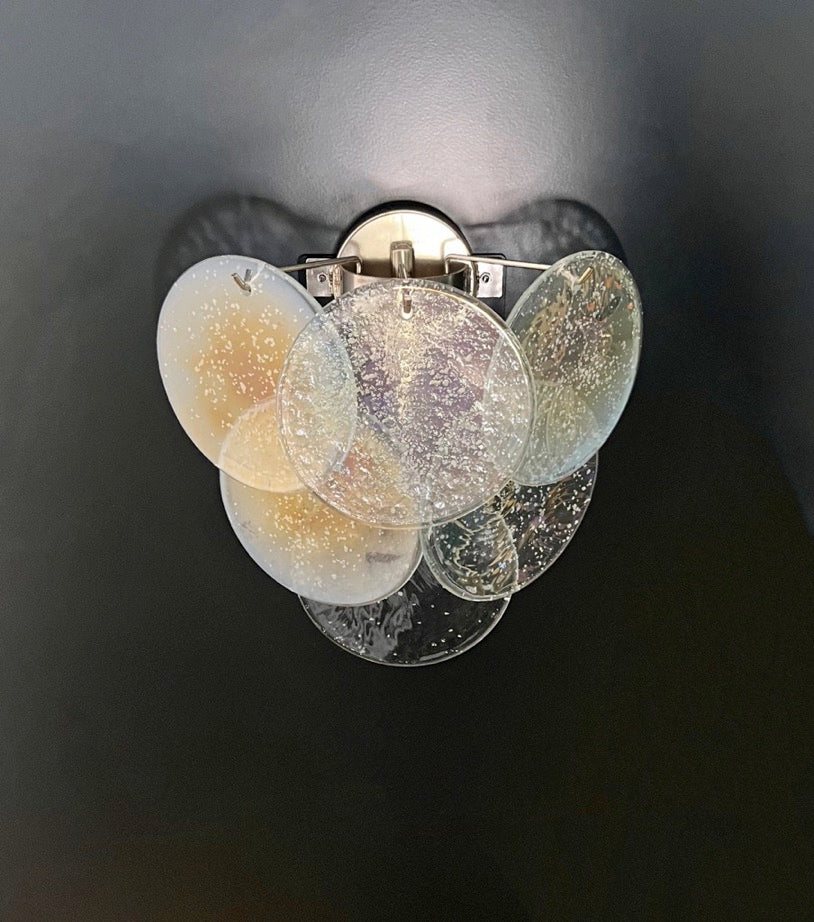 Murano Wall Lamp – 6 Iris Disc Glass – Set of 2 – detail 5 – Murano Classics
