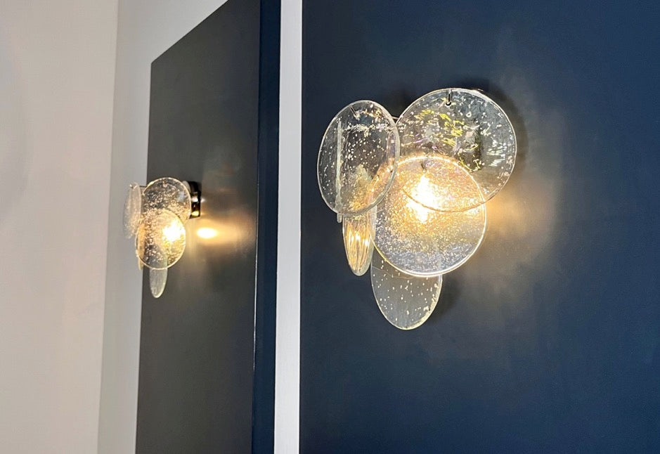 Murano Wall Lamp – 6 Iris Disc Glass – Set of 2 – detail 4 – Murano Classics