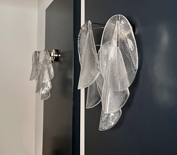 Murano Vegglampe | Klare Rondiniglass | 1 par