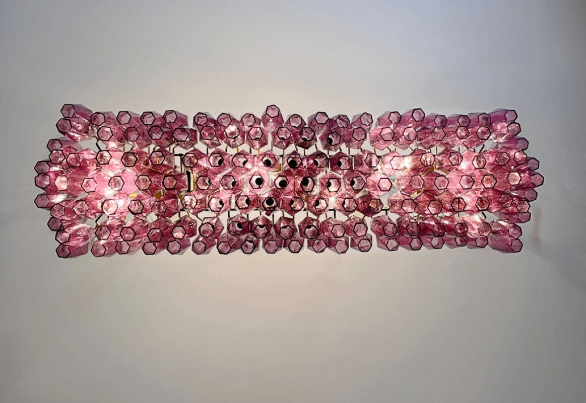 Murano Chandelier – 138 Purple Poliedri Glass – detail 1 – Murano Classics