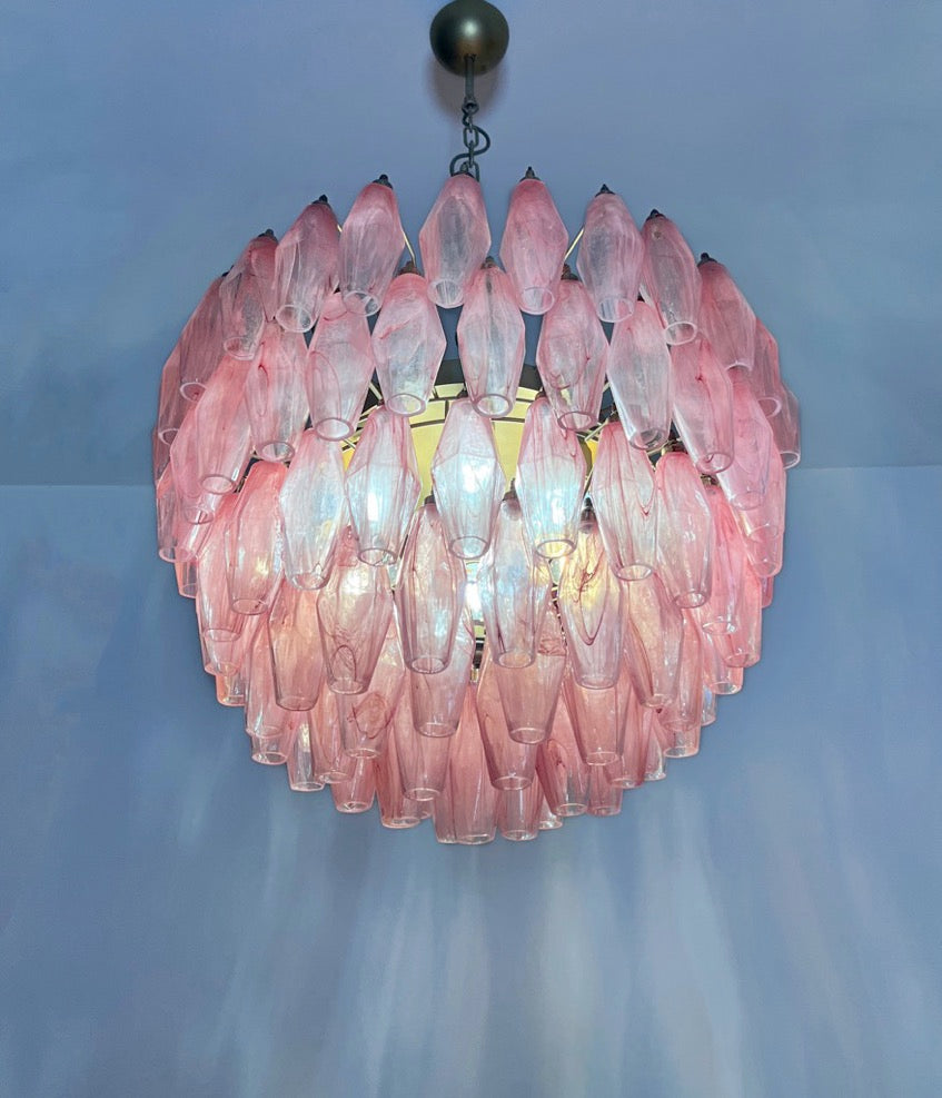 Lampadario Murano – 111 Vetro Poliedri Rosa Alabaster – dettaglio 6 – Murano Classics