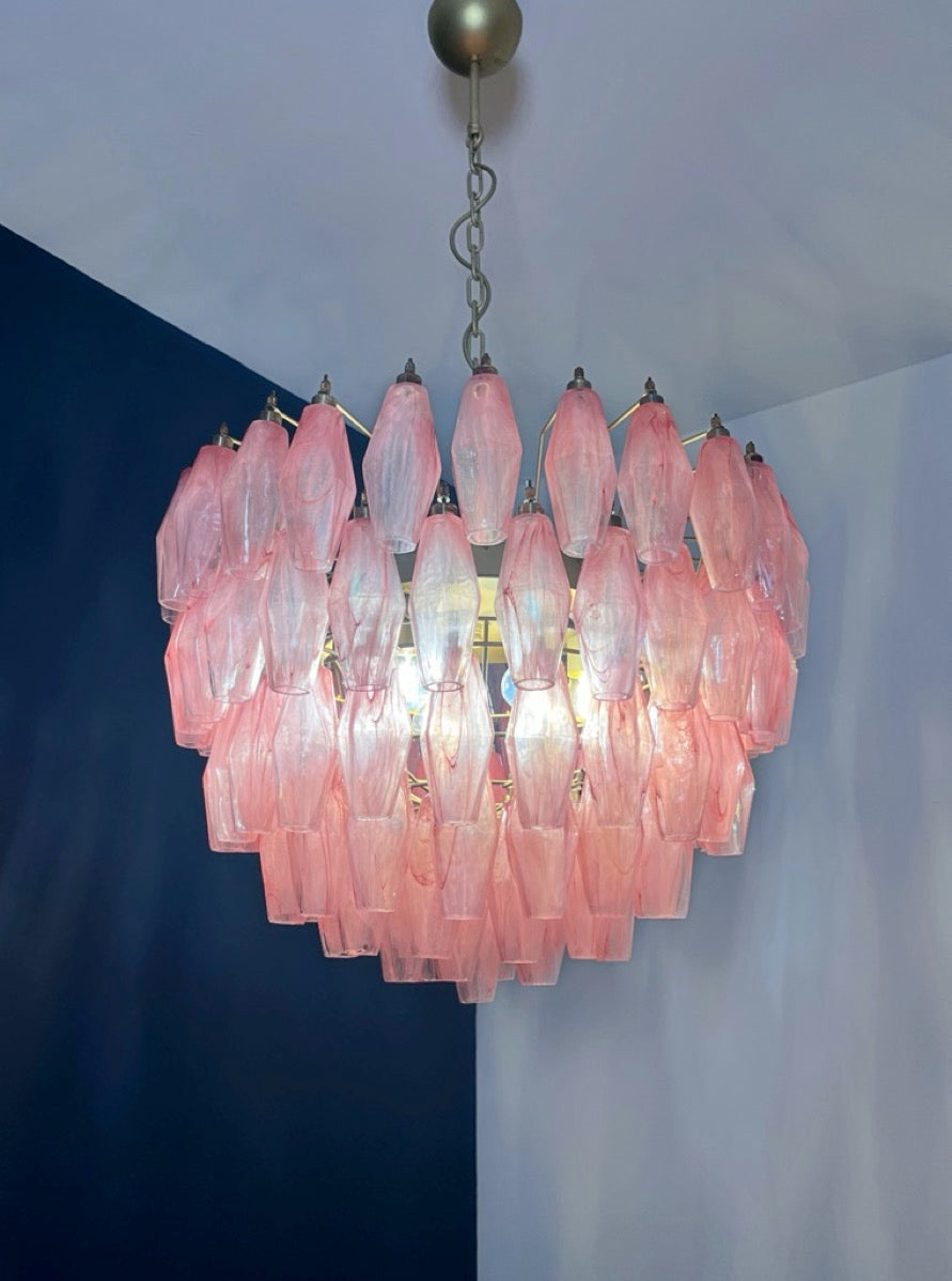 Lampadario Murano – 111 Vetro Poliedri Rosa Alabaster – dettaglio 4 – Murano Classics