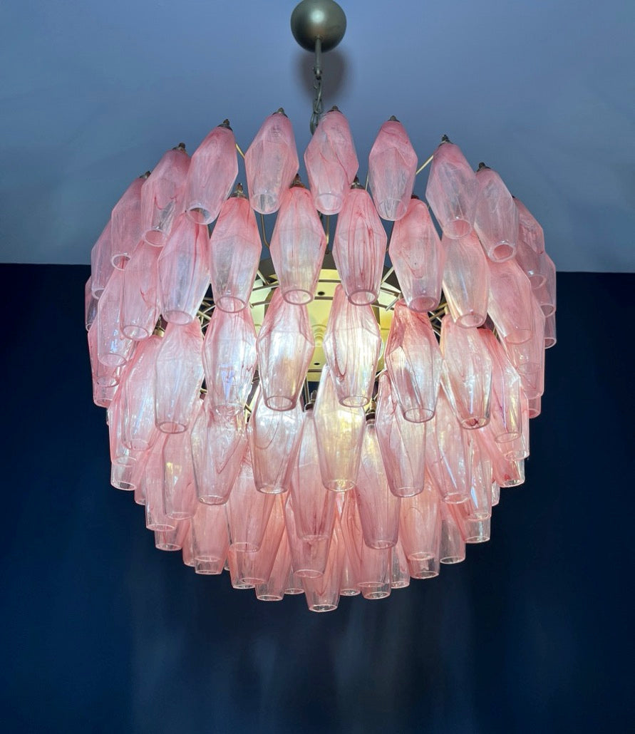 Lampadario Murano – 111 Vetro Poliedri Rosa Alabaster – dettaglio 3 – Murano Classics