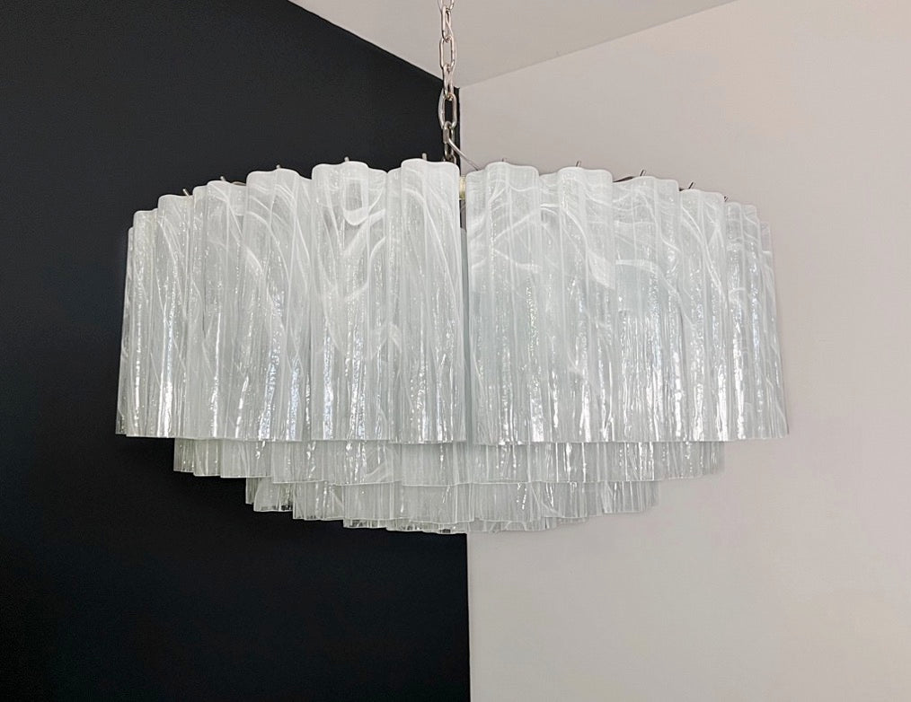 Murano Lysekrone – 101 Hvite Alabaster Glassrør – detalj 8 – Murano Classics