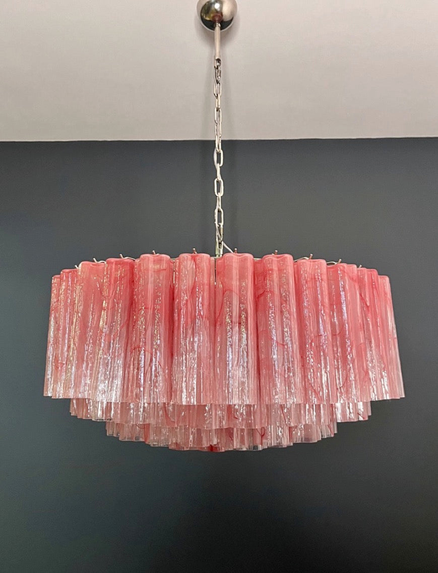 Murano Lysekrone | 101 Rosa Alabaster Rørglass