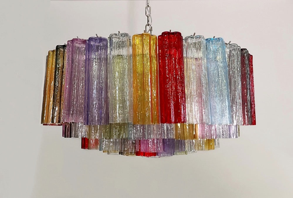 Murano Lysekrone – 101 Multifarget Glassrør – detalj 8 – Murano Classics