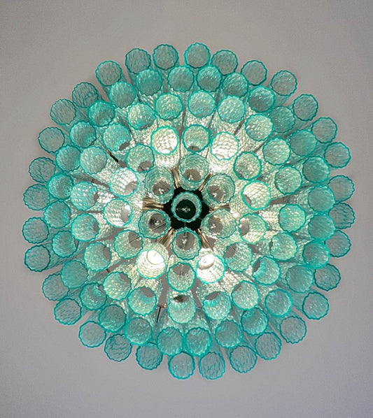 Murano Lysekrone | 101 Turkise Rørglass