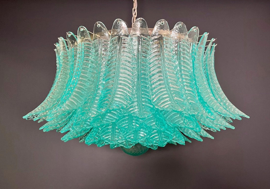 Murano Lysekrone | 100 Rosa Turkise Felciglass