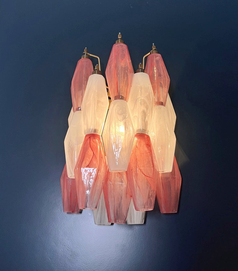 Lampadario Murano – 17 Vetri Poliedri Alabastro Rosa Bianco – dettaglio 2 – Murano Classics