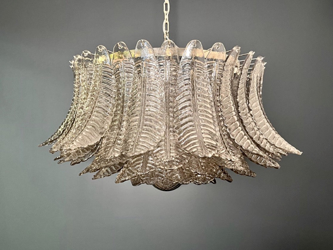 Murano Lysekrone | 100 Røykfargede Rosa Felciglass