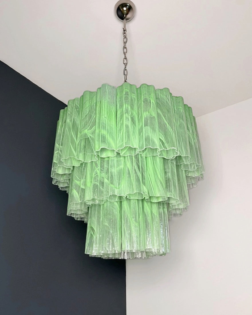 Murano Chandelier – 52 Green Alabaster Glass Tubes – detail 9 – Murano Classics