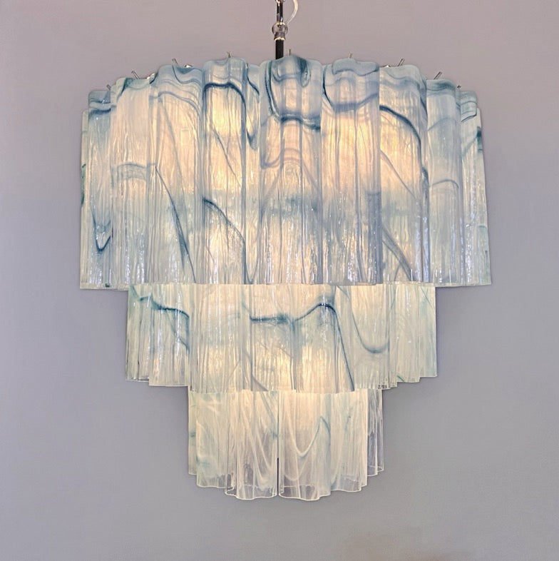 Murano Chandelier – 52 Blue Alabaster Glass Tubes – detail 3 – Murano Classics