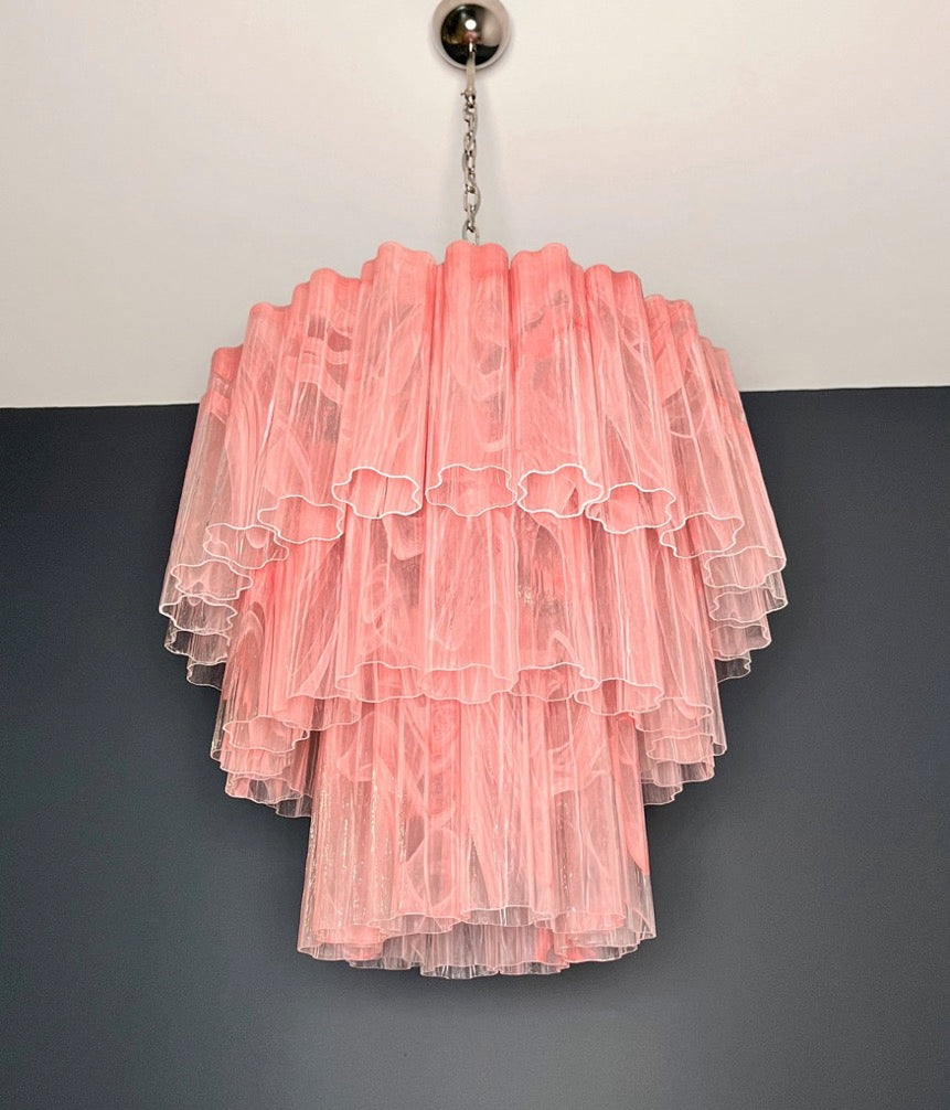 Murano Chandelier – 52 Pink Alabaster Glass Tubes – detail 7 – Murano Classics