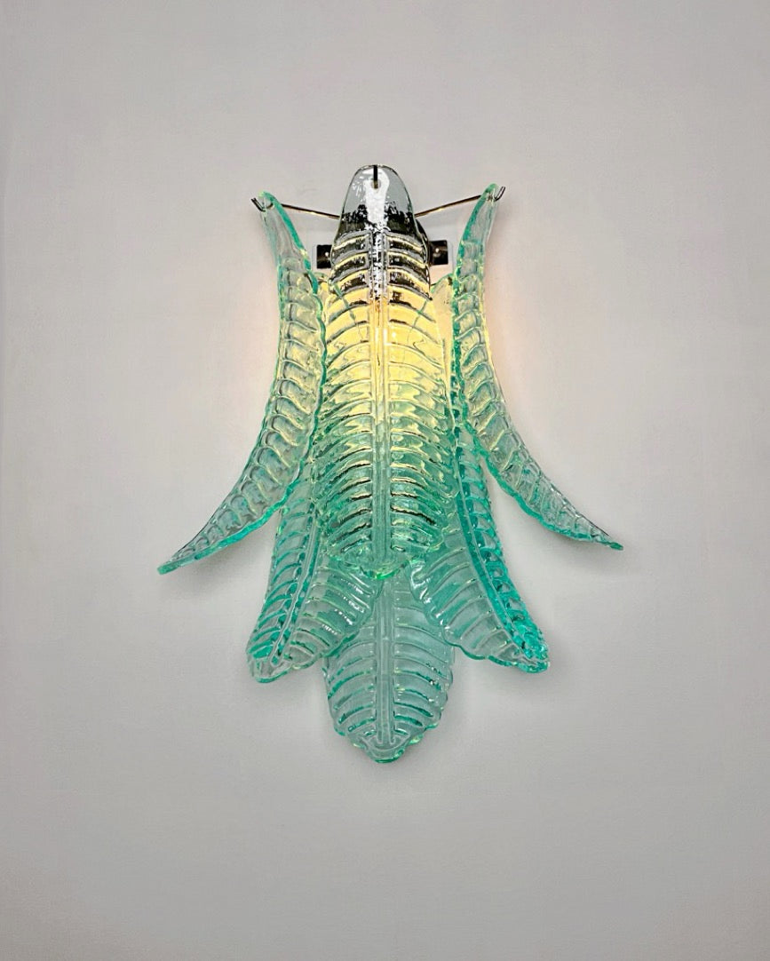 Murano Wandlamp – 6 Turquoise Felciglassen – Set van 2 – detail 5 – Murano Classics
