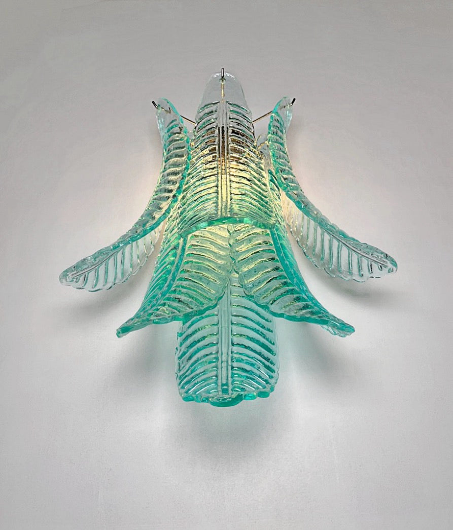 Murano Wandlamp – 6 Turquoise Felciglassen – Set van 2 – detail 3 – Murano Classics