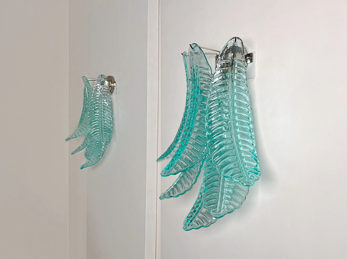 Murano Wandlamp – 6 Turquoise Felciglassen – Set van 2 – detail 11 – Murano Classics