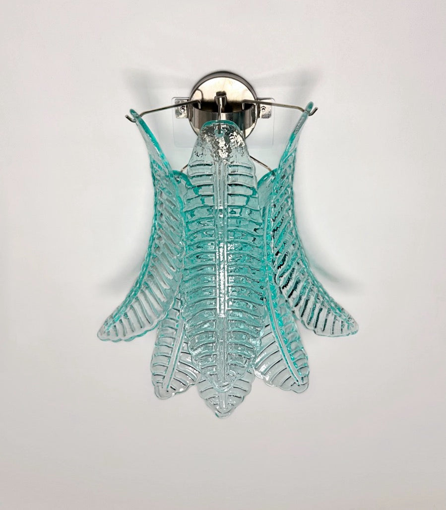Murano Vegglampe – 6 Turkise Felciglass – 2 stk – Murano Classics