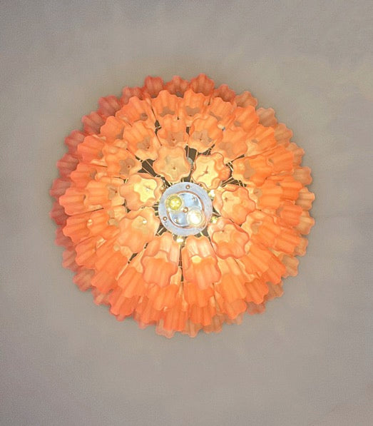 Murano Lysekrone | 80 Rosa Etsede Rørglass