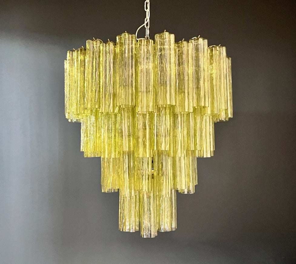 Murano Lysekrone | 80 Grønne Rørglass