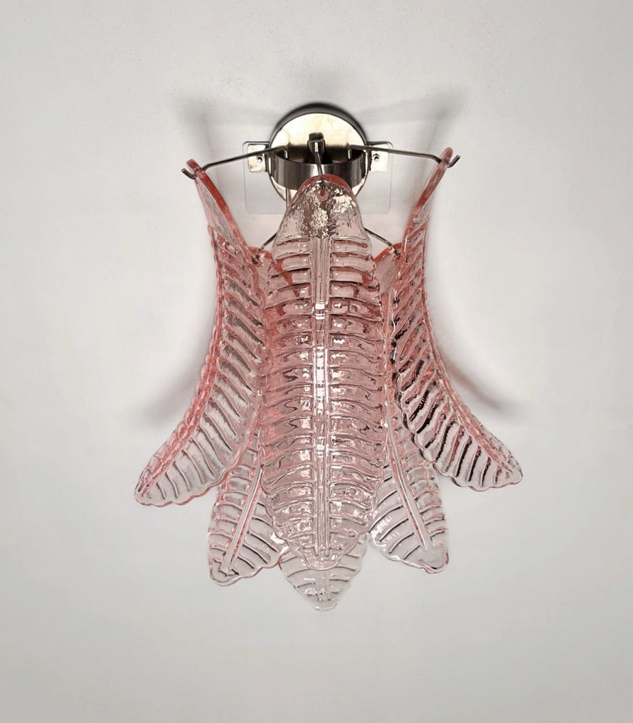 Murano Vegglampe – 6 Rosa Felciglass – 2 stk – Murano Classics