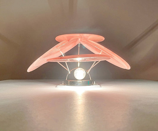 Murano Vegglampe | 6 Rosa Alabaster Diskglass | 1 par