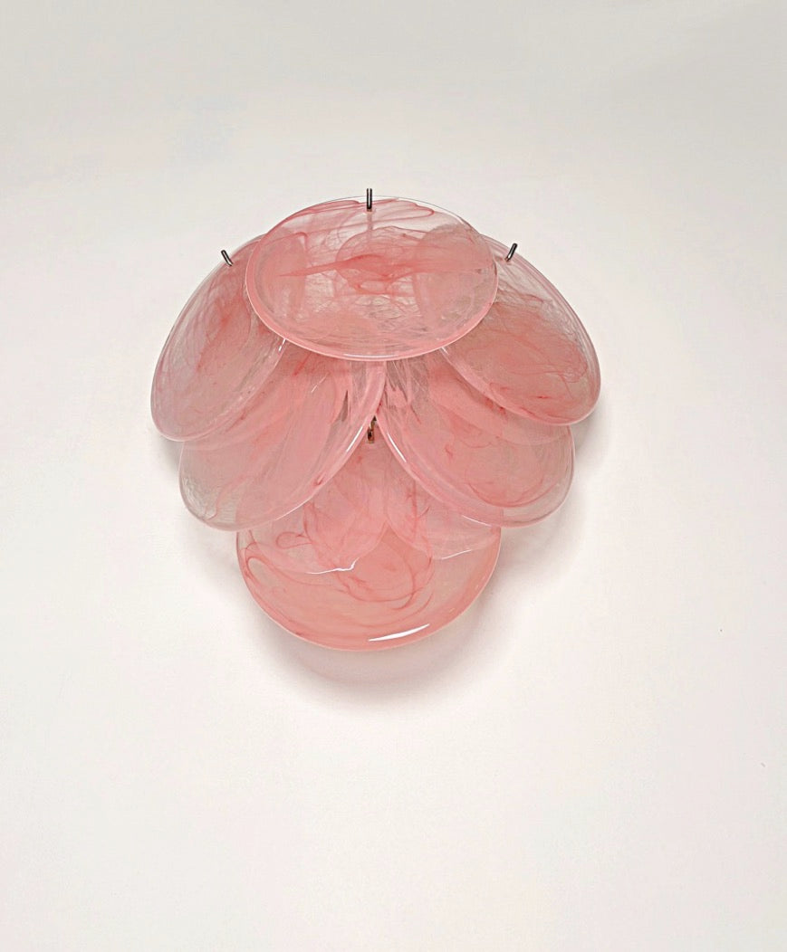 Murano Wall Lamp – 6 Pink Alabaster Disc Glass – Set of 2 – detail 7 – Murano Classics