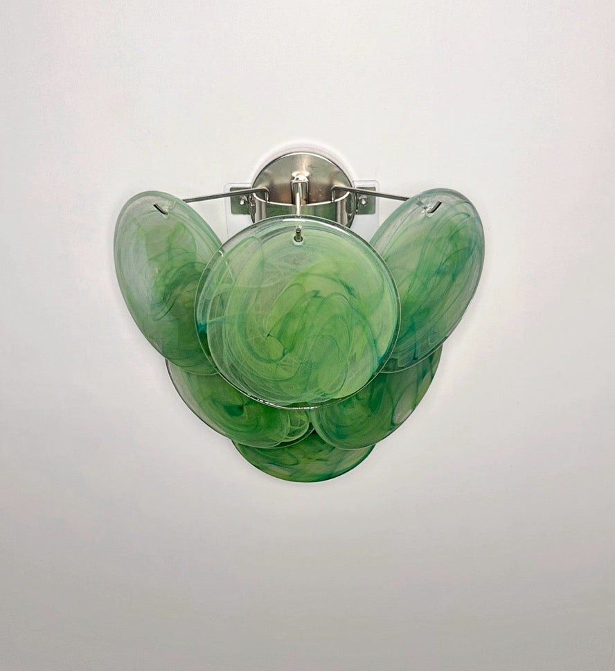 Murano Wall Lamp – 6 Green Alabaster Disc Glass – Set of 2 – detail 8 – Murano Classics