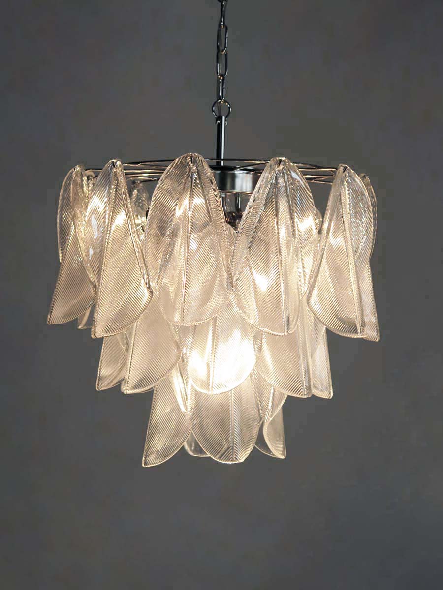 Murano Lysekrone – 23 Klare Rondiniglass – detalj 11 – Murano Classics