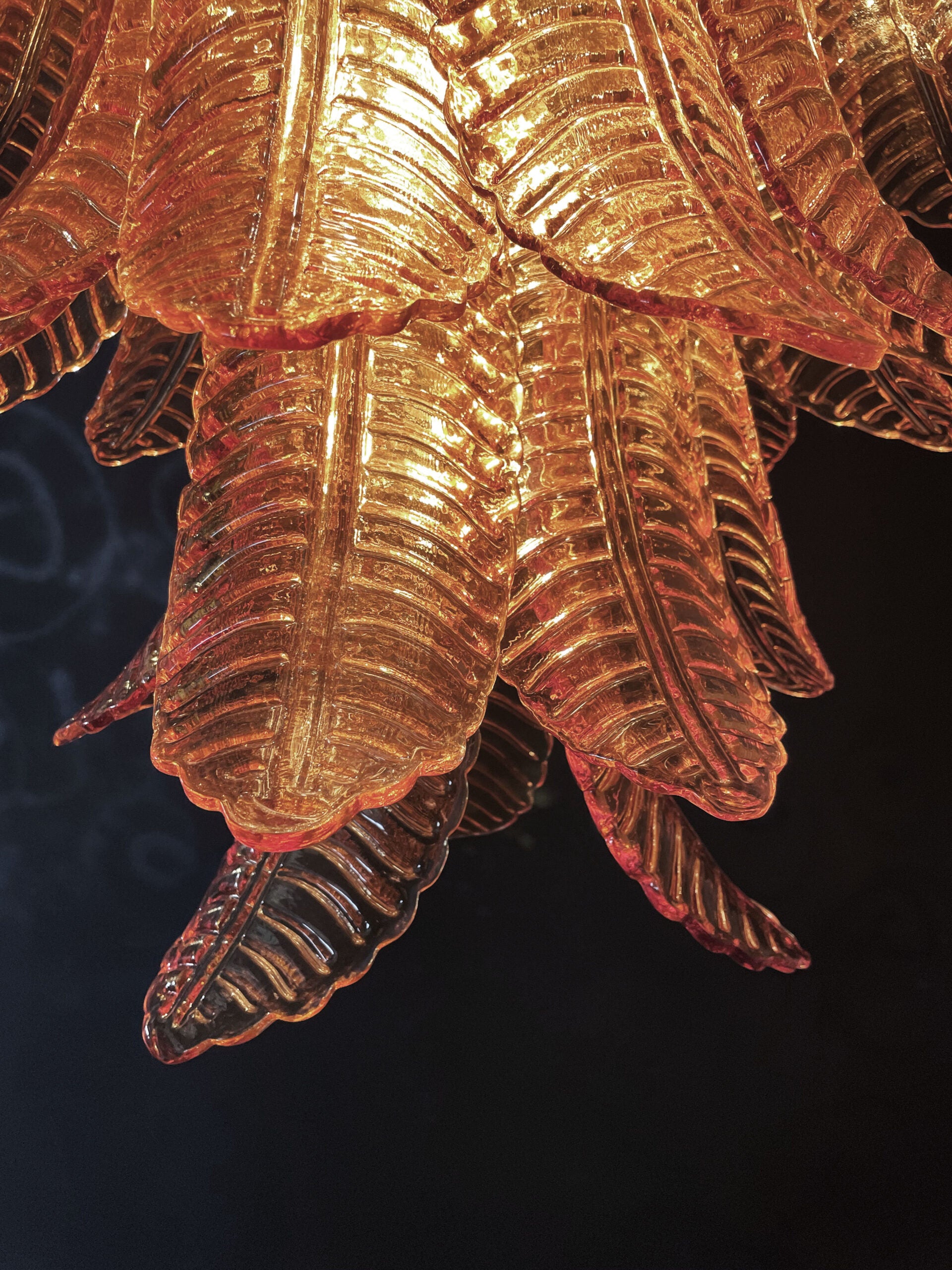 Murano Chandelier – 75 Yellow Felci Glass – detail 5 – Murano Classics