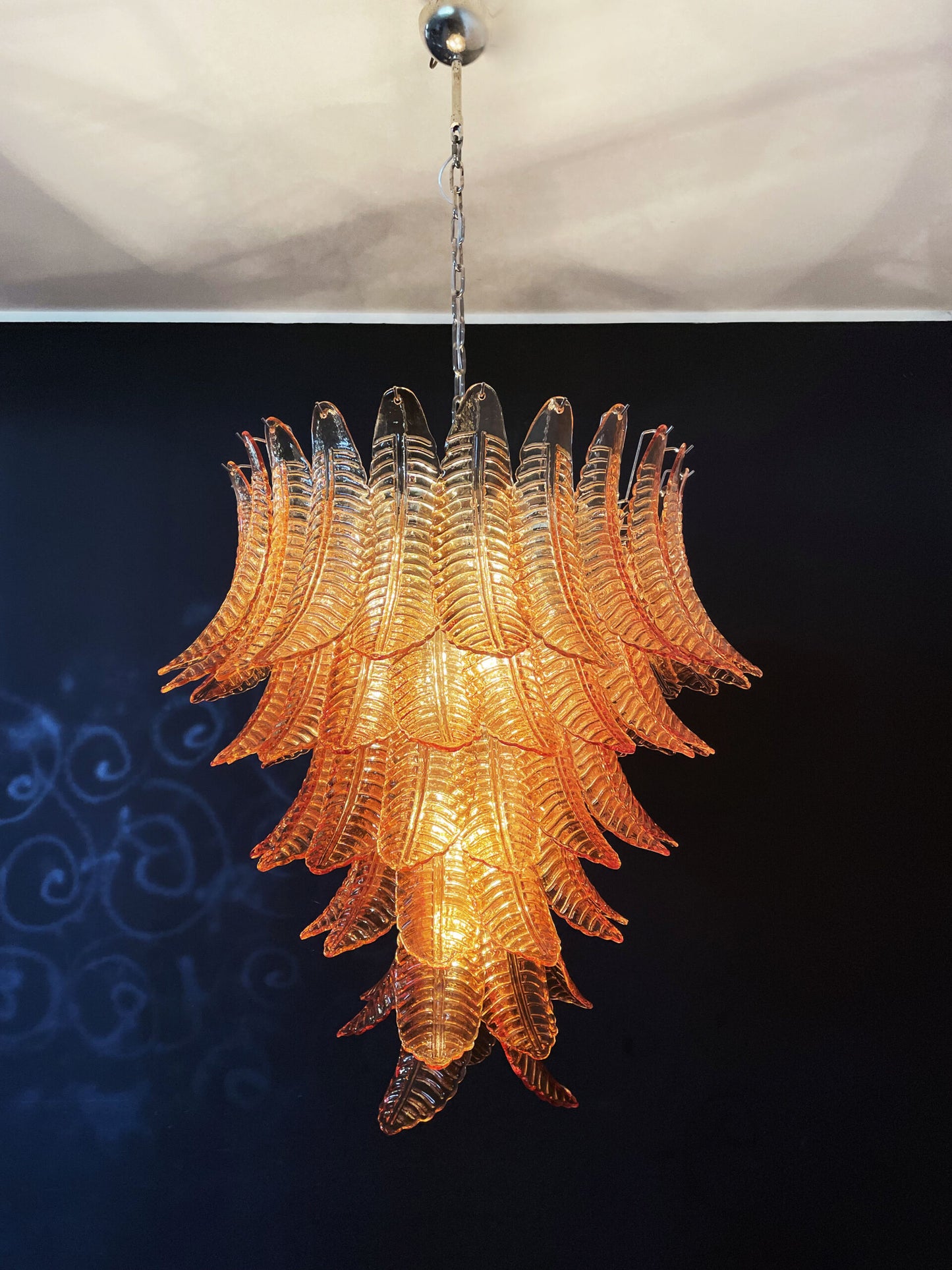 Murano Lysekrone | 75 Gule Felciglass