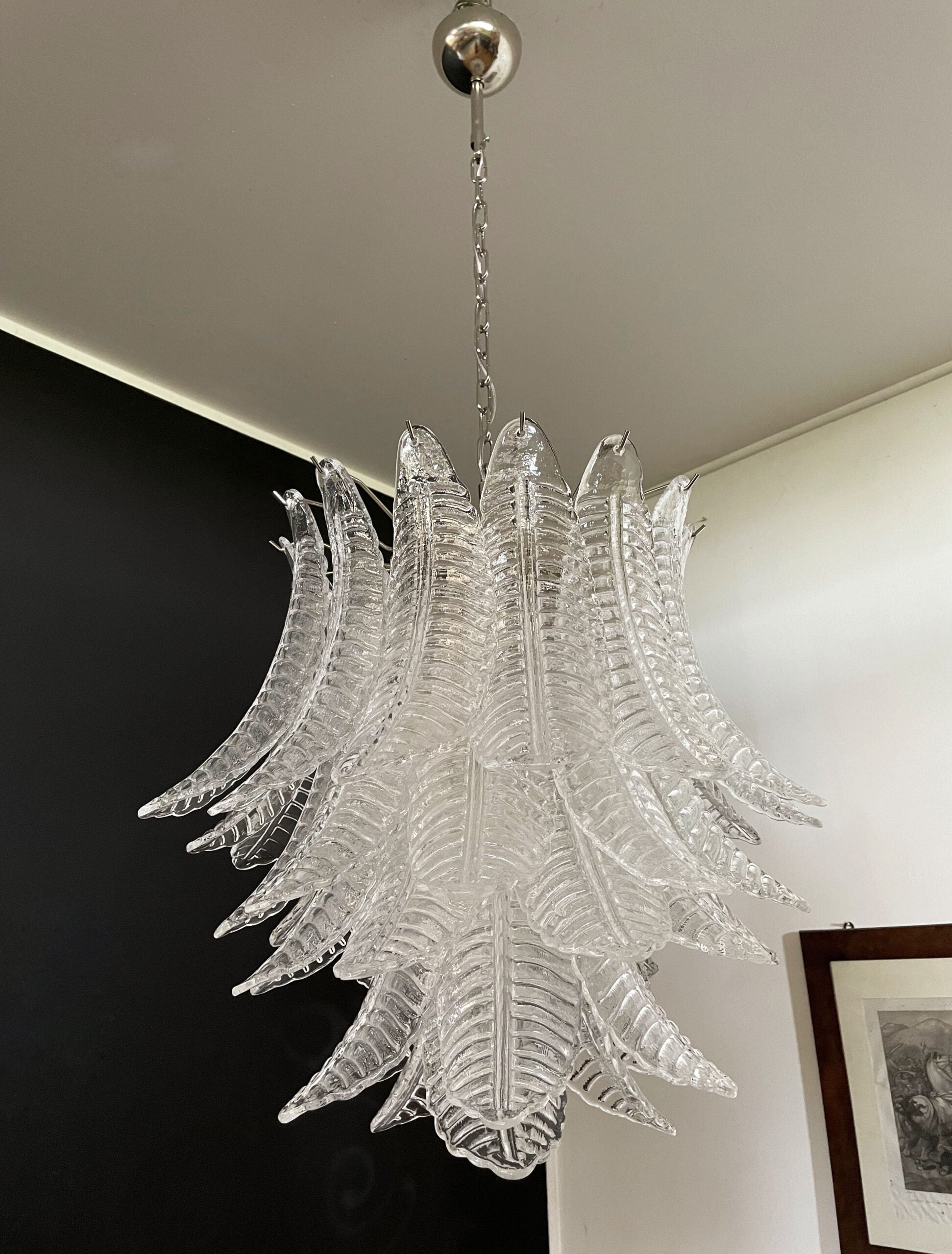 Murano Chandelier – 41 Clear Felci Glass – Murano Classics