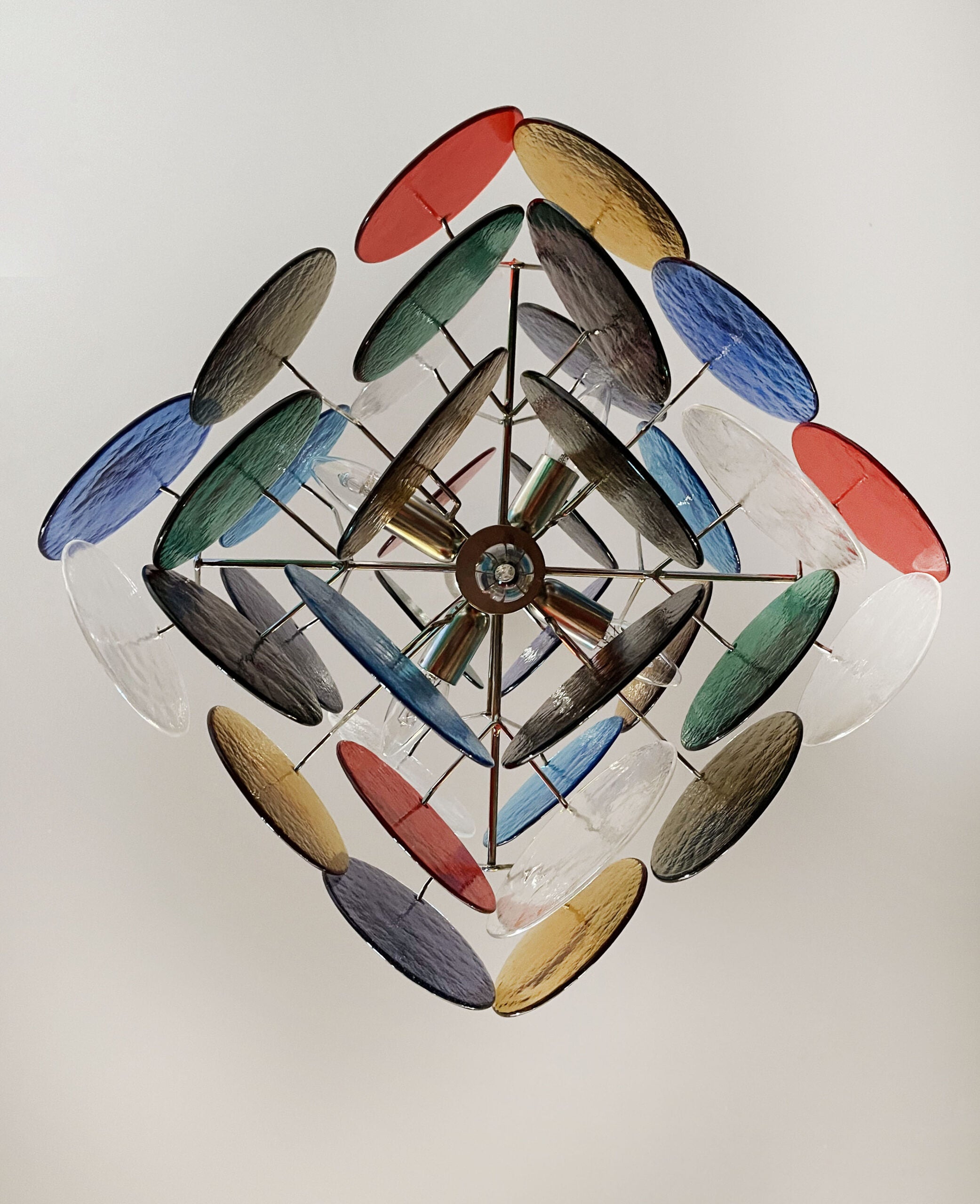 Murano Lysekrone | 36 Multifargede Glassdisker
