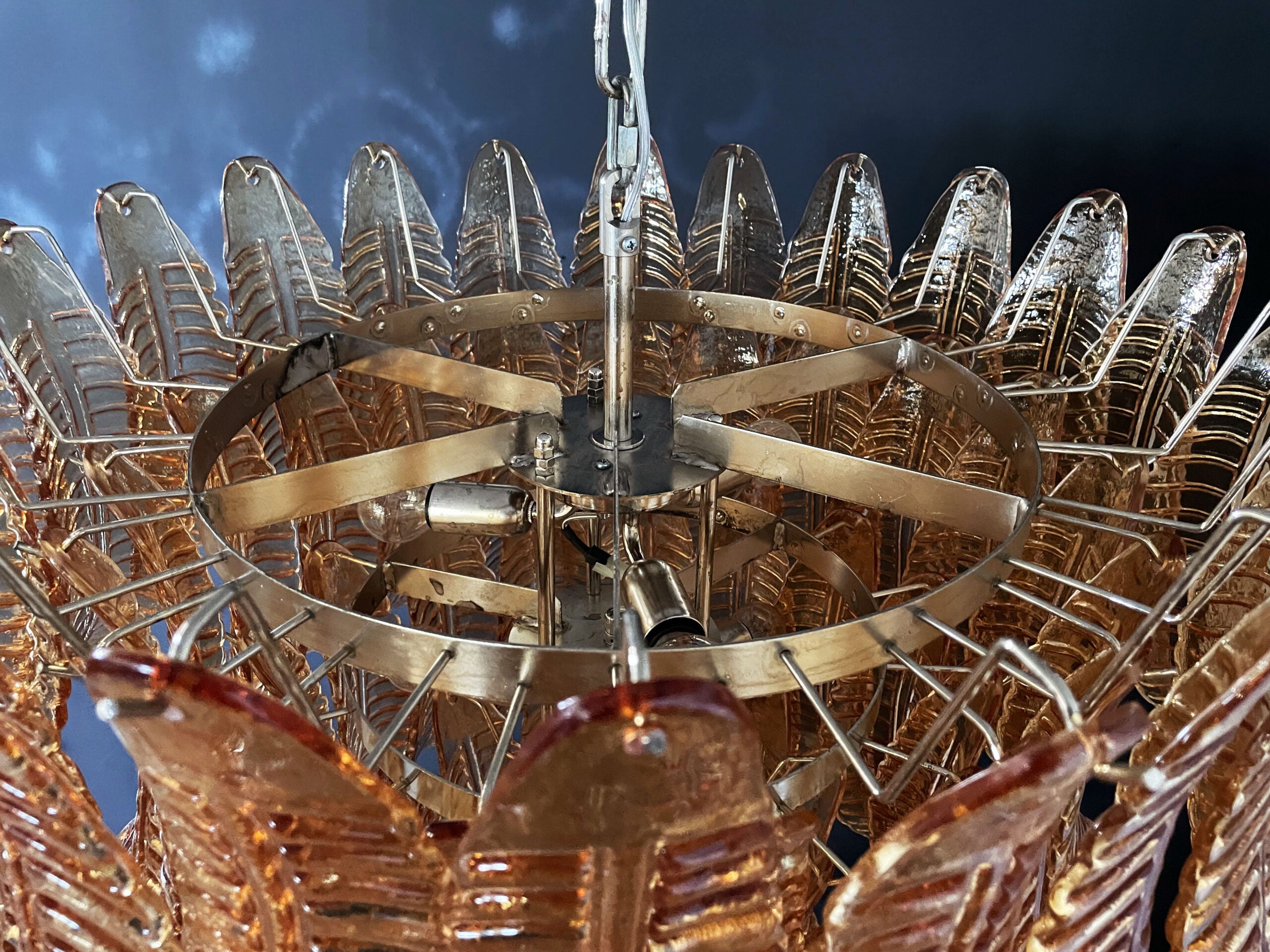 Murano Chandelier – 75 Yellow Felci Glass – detail 4 – Murano Classics