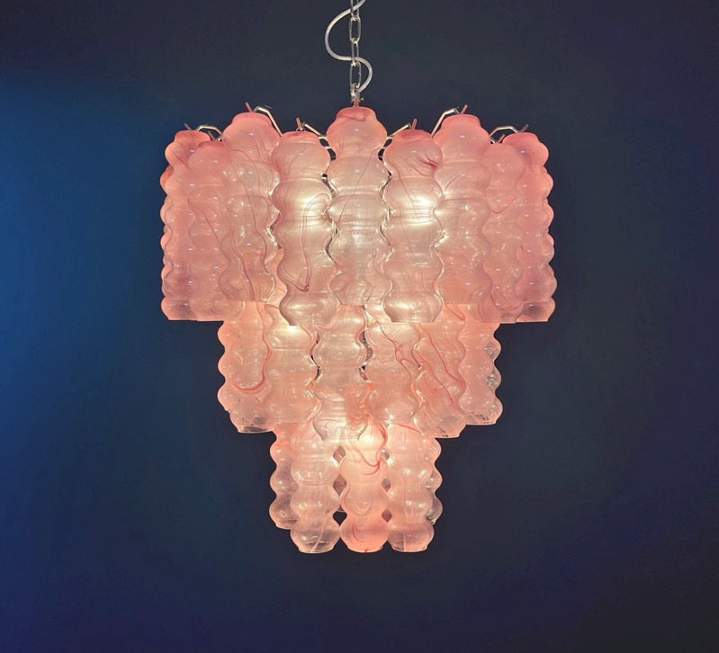 Murano Chandelier – 48 Pink Alabaster Glass Tubes – detail 6 – Murano Classics