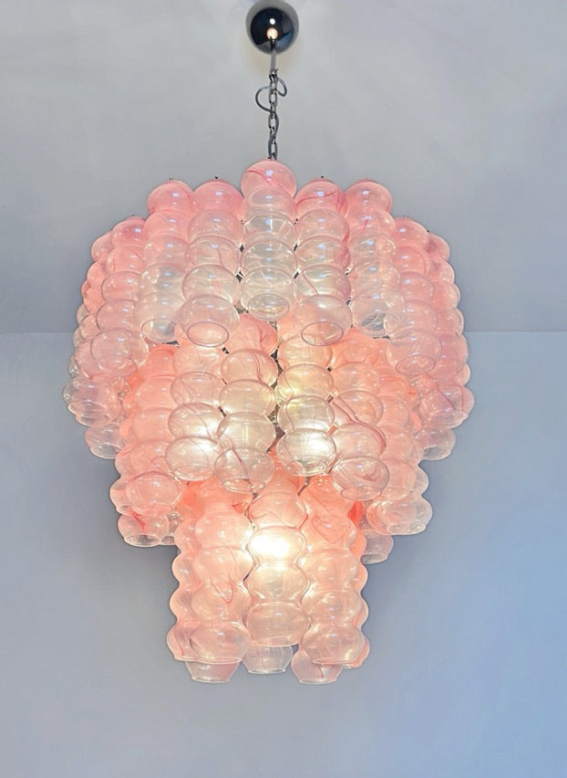 Murano Chandelier – 48 Pink Alabaster Glass Tubes – detail 2 – Murano Classics