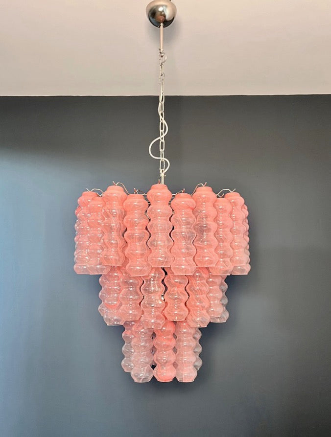 Murano Chandelier – 48 Pink Alabaster Glass Tubes – detail 10 – Murano Classics