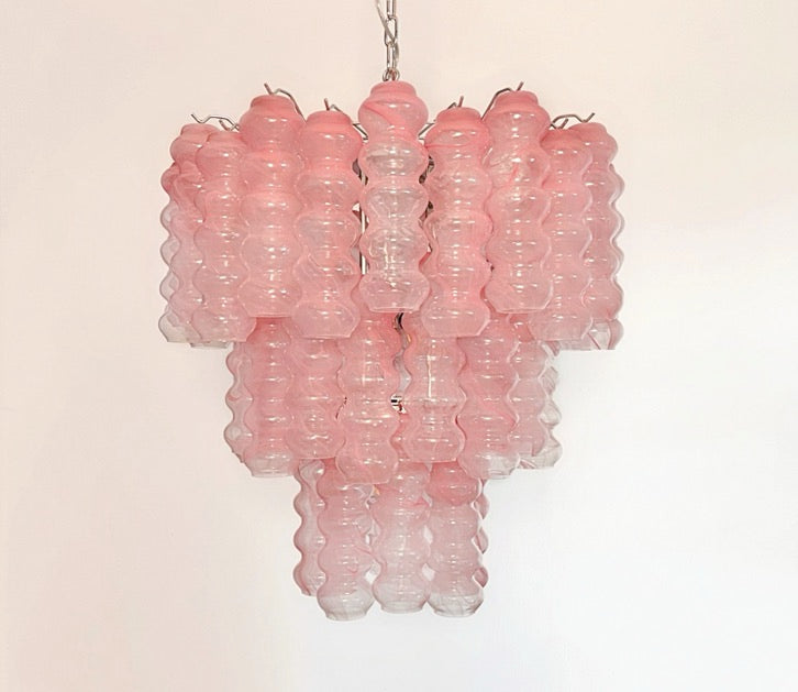 Murano Chandelier – 48 Pink Alabaster Glass Tubes – detail 8 – Murano Classics